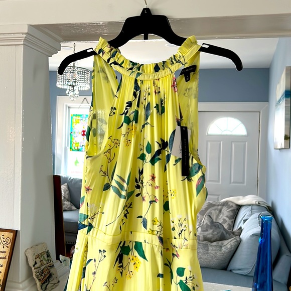 Banana Republic Floral Soft Satin Midi Dress New With Tags Size 4 - Picture 5 of 10